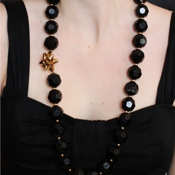 Kate Spade Bourgeois Bow Black Beaded Necklace - Picture 3 of 5